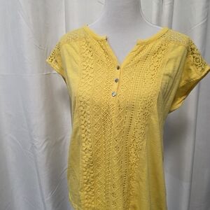 Kim Rogers Yellow Lace Detail Blouse